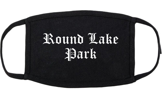 Round Lake Park Illinois IL Old English Cotton Face Mask Black