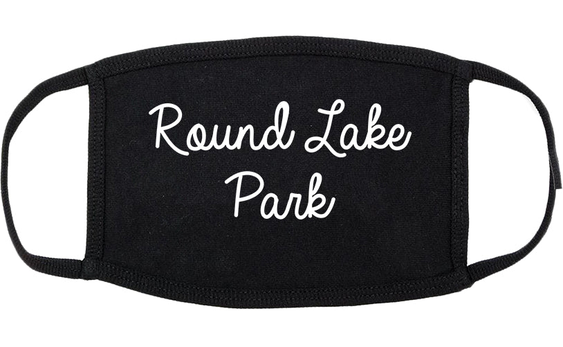 Round Lake Park Illinois IL Script Cotton Face Mask Black