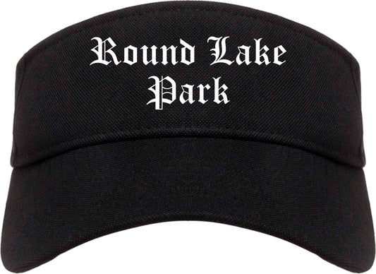 Round Lake Park Illinois IL Old English Mens Visor Cap Hat Black