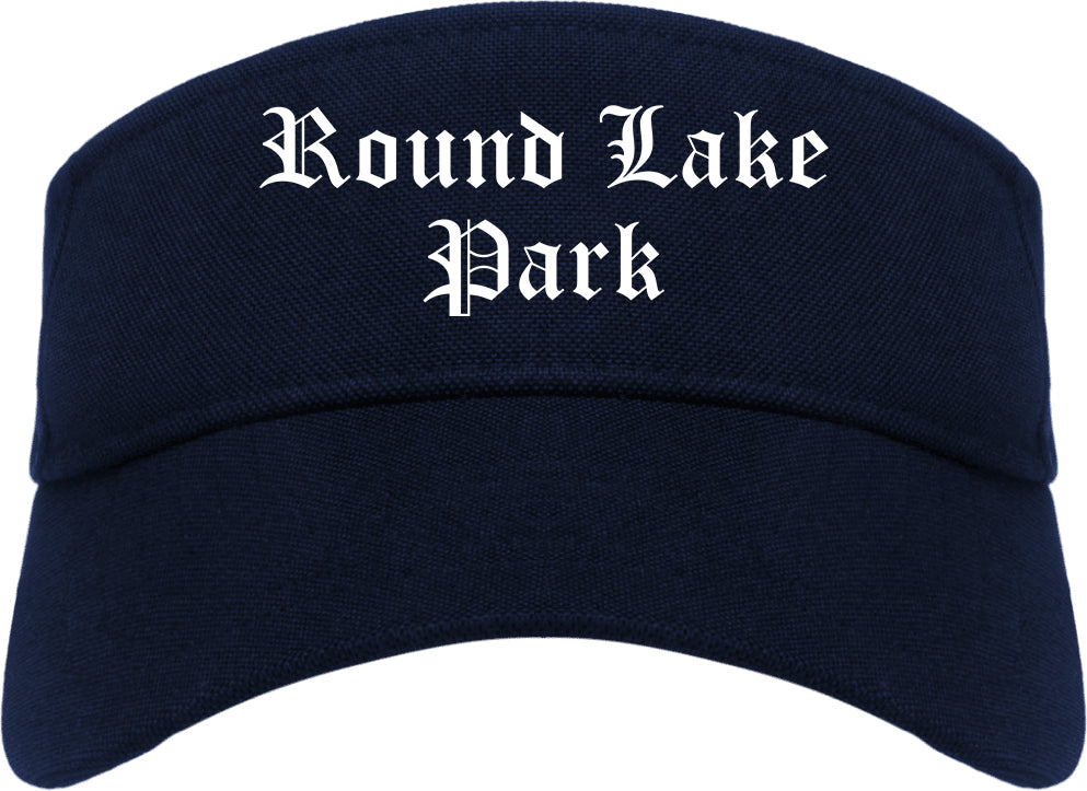 Round Lake Park Illinois IL Old English Mens Visor Cap Hat Navy Blue