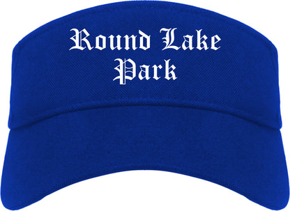 Round Lake Park Illinois IL Old English Mens Visor Cap Hat Royal Blue