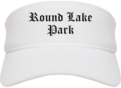 Round Lake Park Illinois IL Old English Mens Visor Cap Hat White