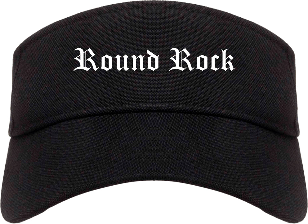 Round Rock Texas TX Old English Mens Visor Cap Hat Black