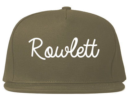 Rowlett Texas TX Script Mens Snapback Hat Grey