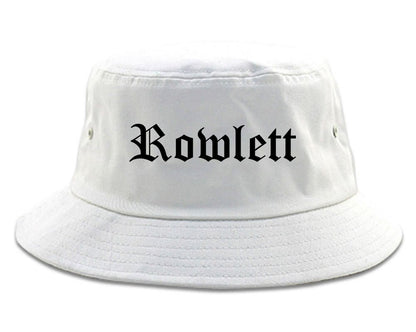 Rowlett Texas TX Old English Mens Bucket Hat White