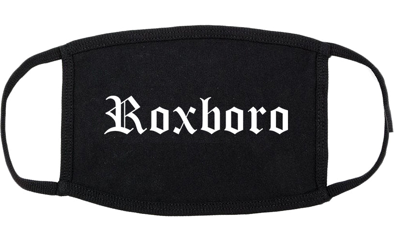 Roxboro North Carolina NC Old English Cotton Face Mask Black