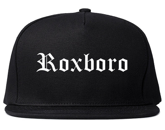 Roxboro North Carolina NC Old English Mens Snapback Hat Black