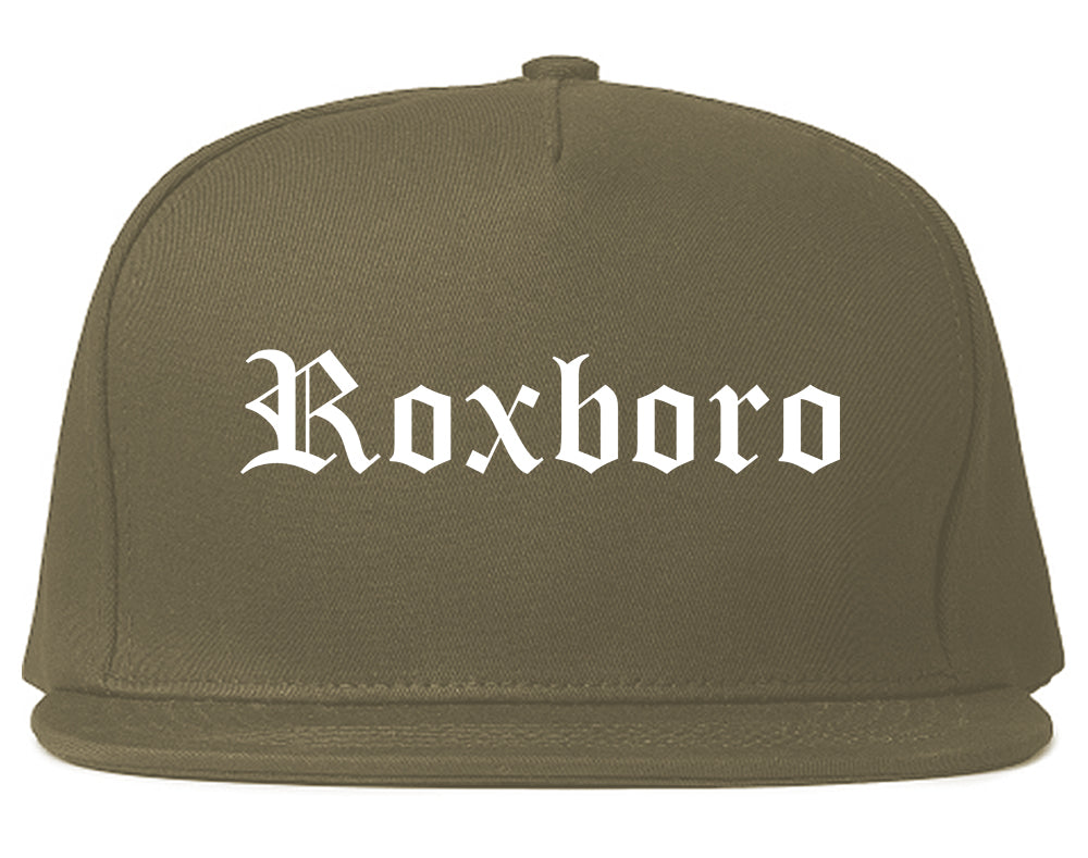 Roxboro North Carolina NC Old English Mens Snapback Hat Grey
