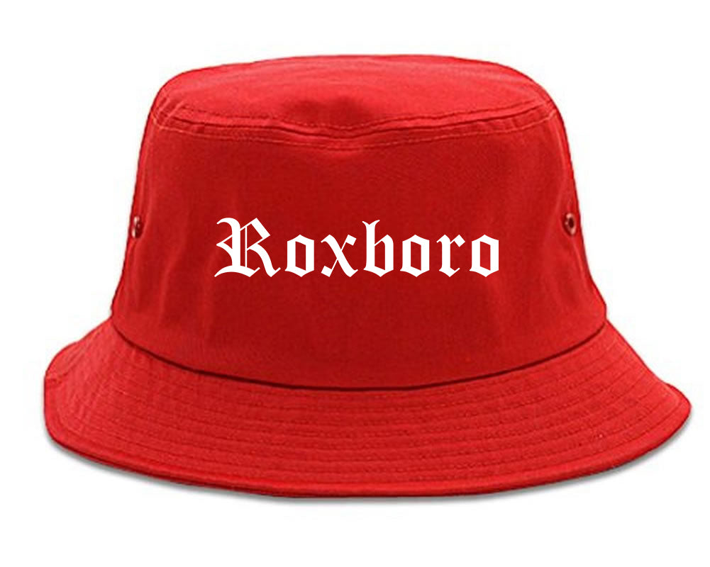 Roxboro North Carolina NC Old English Mens Bucket Hat Red