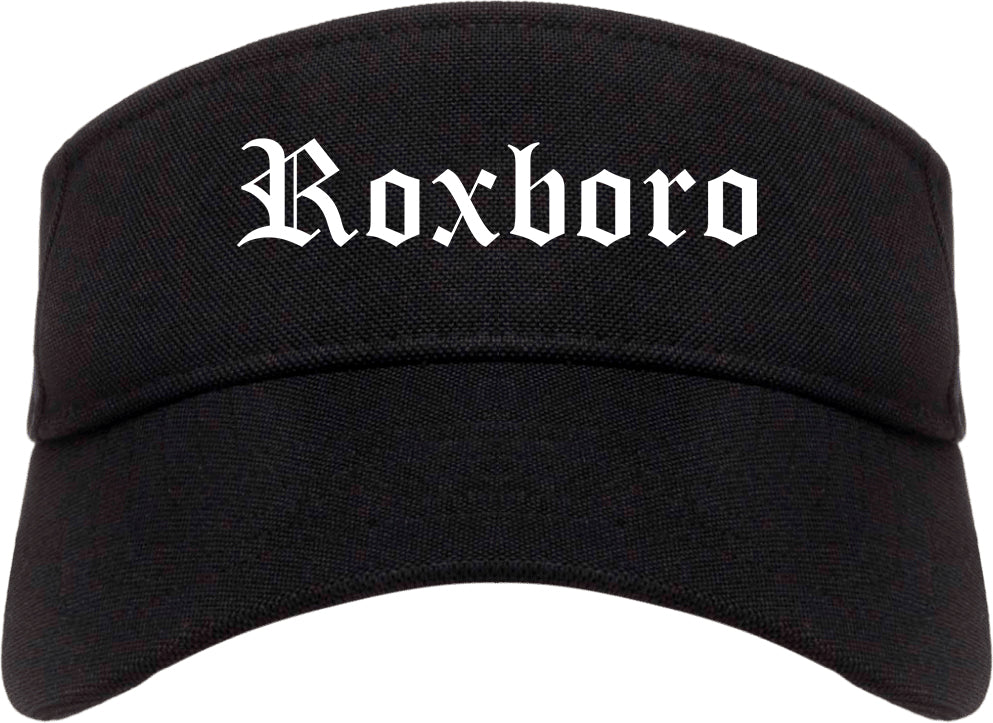 Roxboro North Carolina NC Old English Mens Visor Cap Hat Black