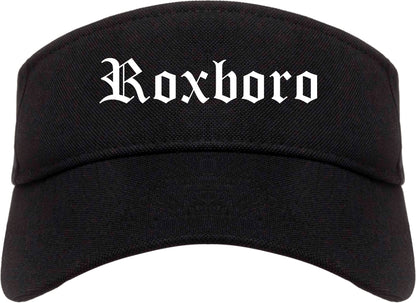 Roxboro North Carolina NC Old English Mens Visor Cap Hat Black