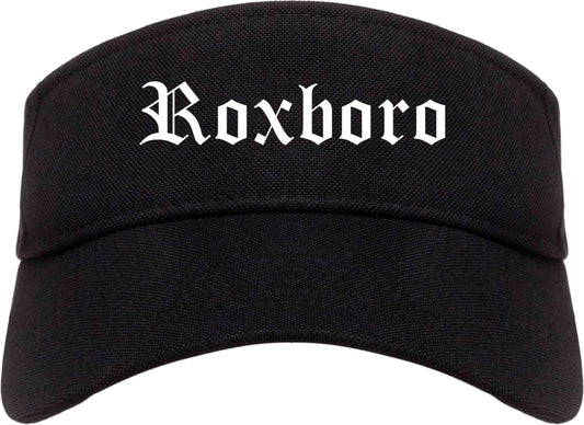 Roxboro North Carolina NC Old English Mens Visor Cap Hat Black
