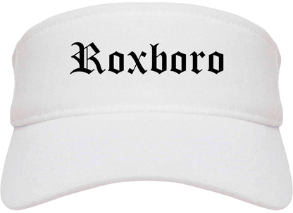 Roxboro North Carolina NC Old English Mens Visor Cap Hat White