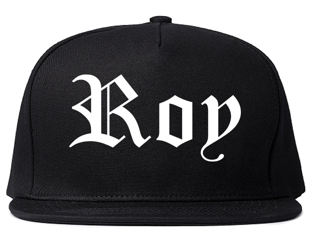 Roy Utah UT Old English Mens Snapback Hat Black