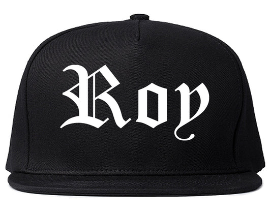 Roy Utah UT Old English Mens Snapback Hat Black
