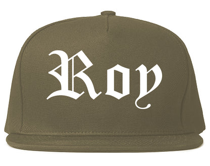 Roy Utah UT Old English Mens Snapback Hat Grey