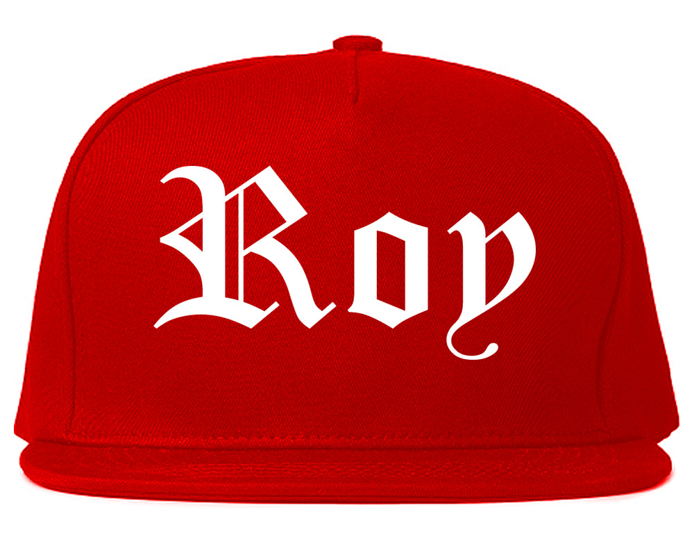 Roy Utah UT Old English Mens Snapback Hat Red