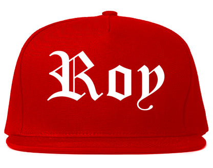 Roy Utah UT Old English Mens Snapback Hat Red