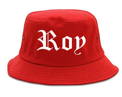 Roy Utah UT Old English Mens Bucket Hat Red