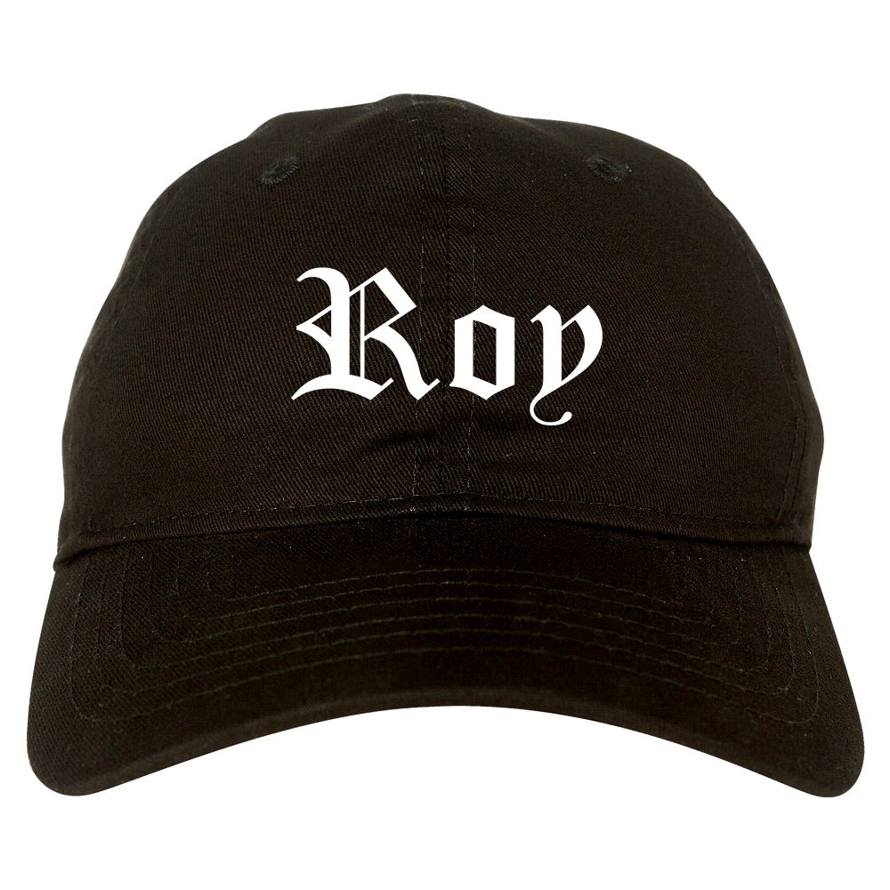 Roy Utah UT Old English Mens Dad Hat Baseball Cap Black