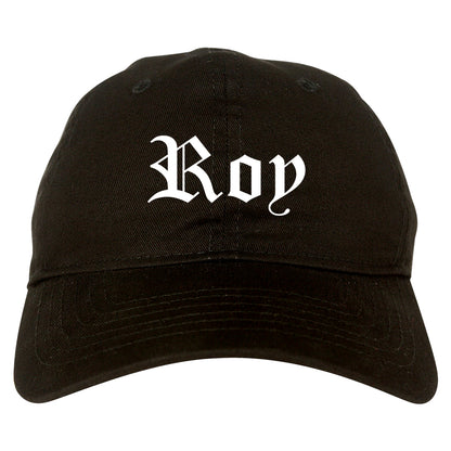 Roy Utah UT Old English Mens Dad Hat Baseball Cap Black