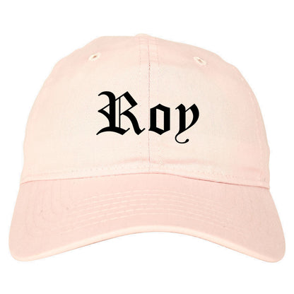 Roy Utah UT Old English Mens Dad Hat Baseball Cap Pink