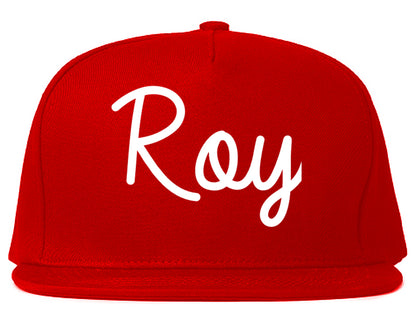 Roy Utah UT Script Mens Snapback Hat Red
