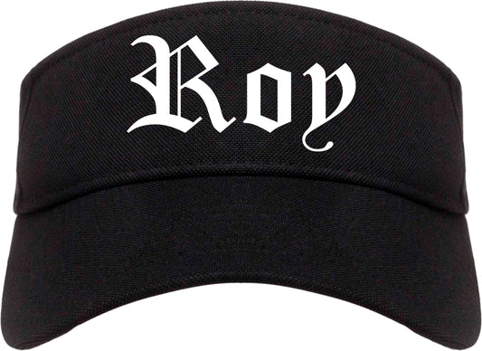 Roy Utah UT Old English Mens Visor Cap Hat Black