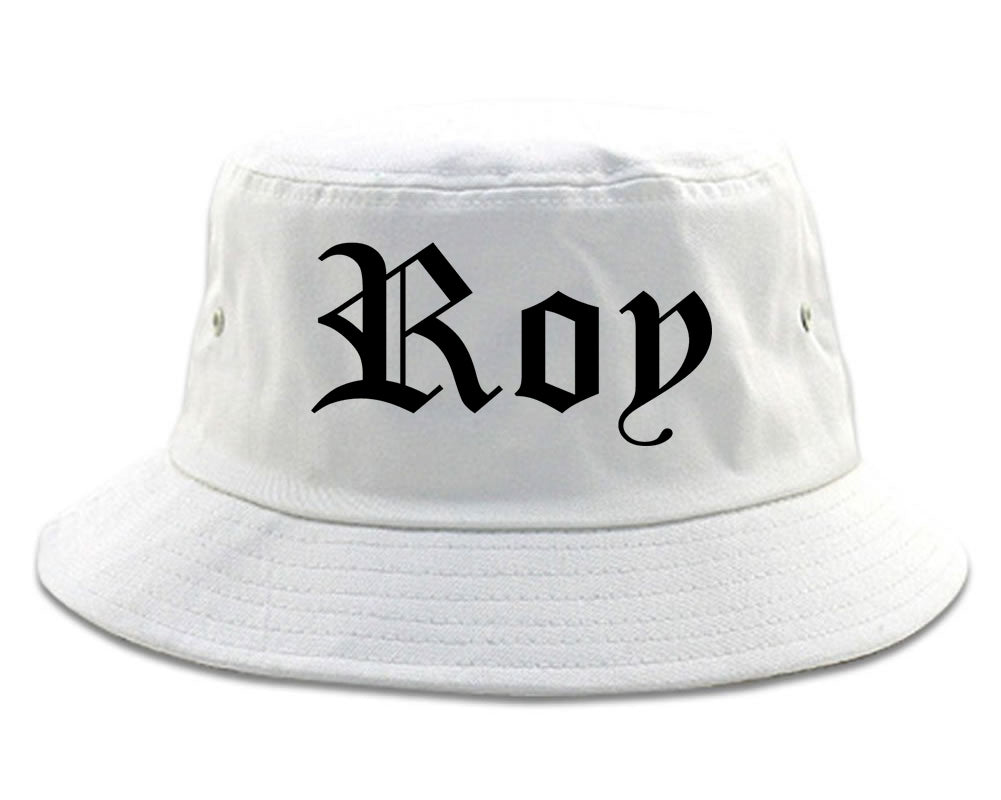 Roy Utah UT Old English Mens Bucket Hat White