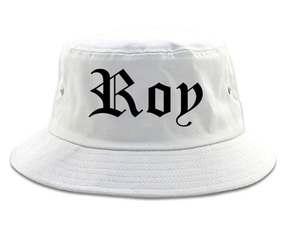Roy Utah UT Old English Mens Bucket Hat White
