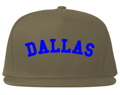 Royal Blue Dallas Mens Snapback Hat Grey