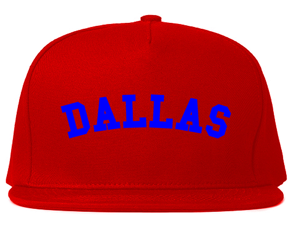 Royal Blue Dallas Mens Snapback Hat Red