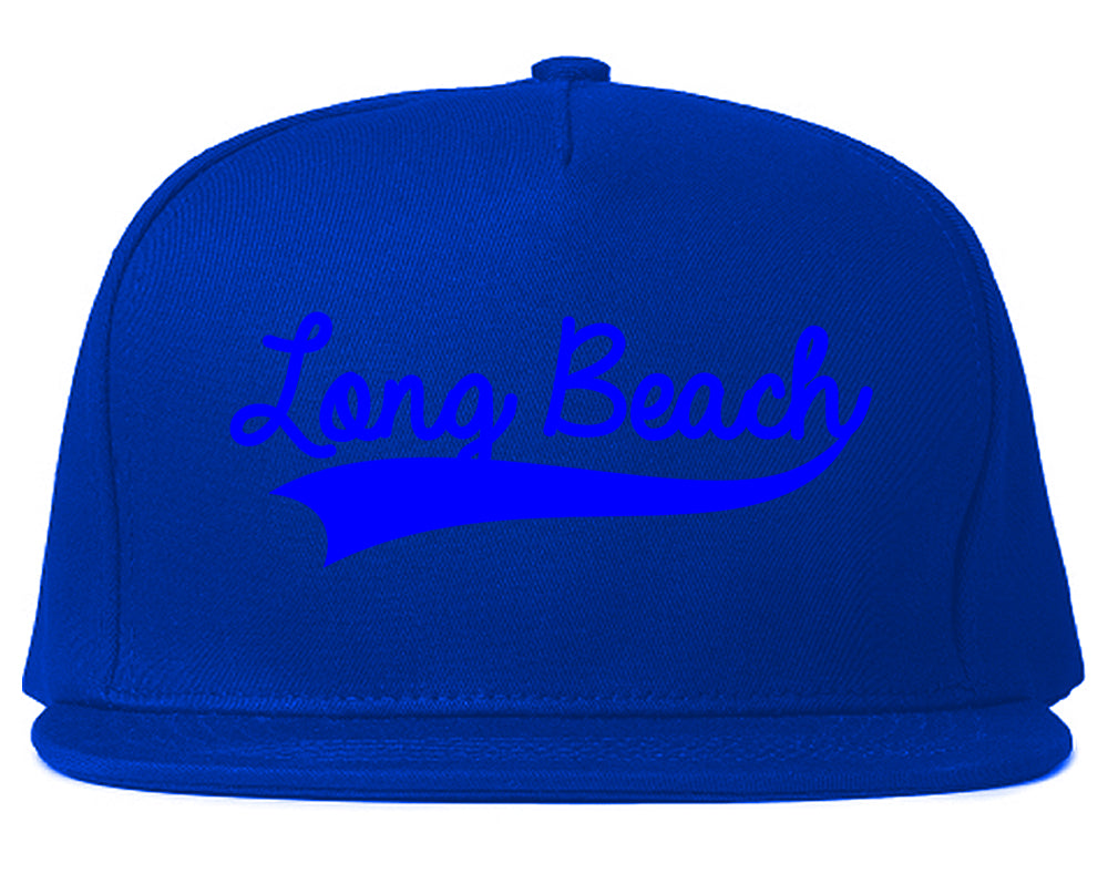 Royal Blue Long Beach Varsity Logo Mens Snapback Hat Royal Blue
