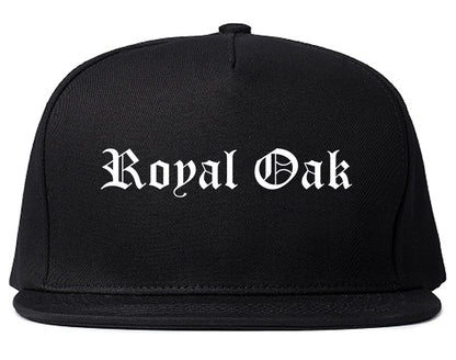 Royal Oak Michigan MI Old English Mens Snapback Hat Black