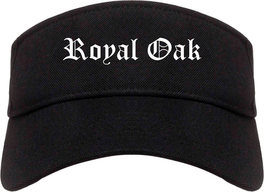 Royal Oak Michigan MI Old English Mens Visor Cap Hat Black