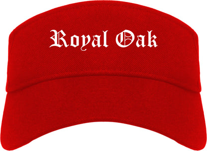 Royal Oak Michigan MI Old English Mens Visor Cap Hat Red