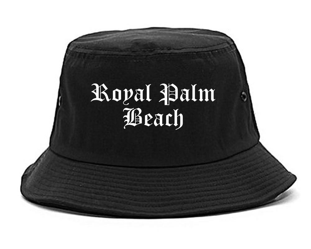 Royal Palm Beach Florida FL Old English Mens Bucket Hat Black
