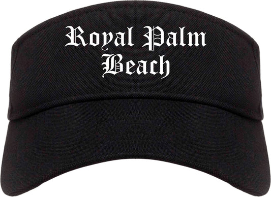 Royal Palm Beach Florida FL Old English Mens Visor Cap Hat Black