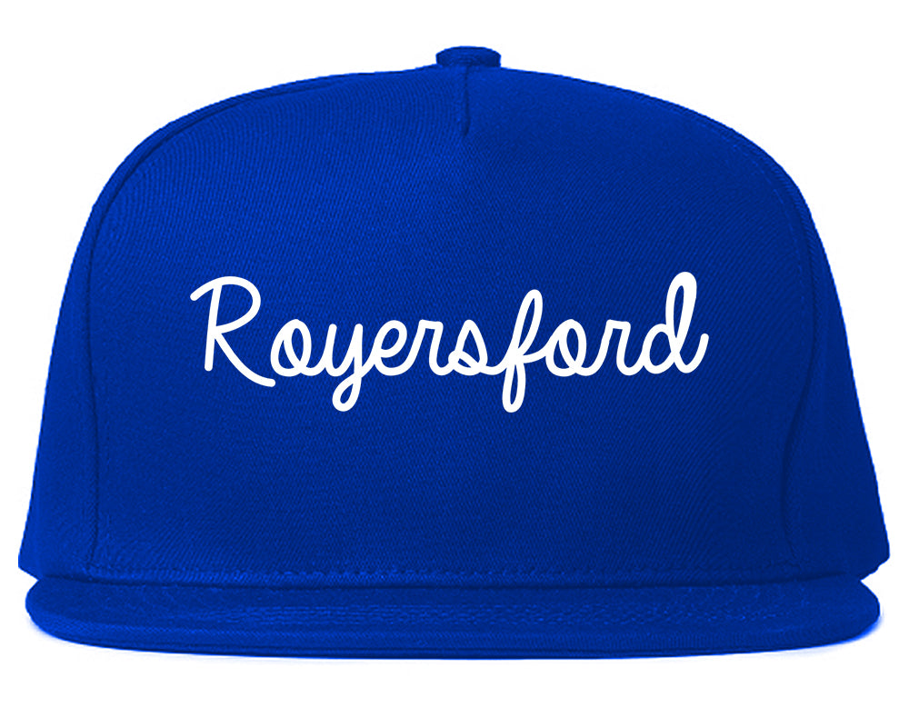 Royersford Pennsylvania PA Script Mens Snapback Hat Royal Blue