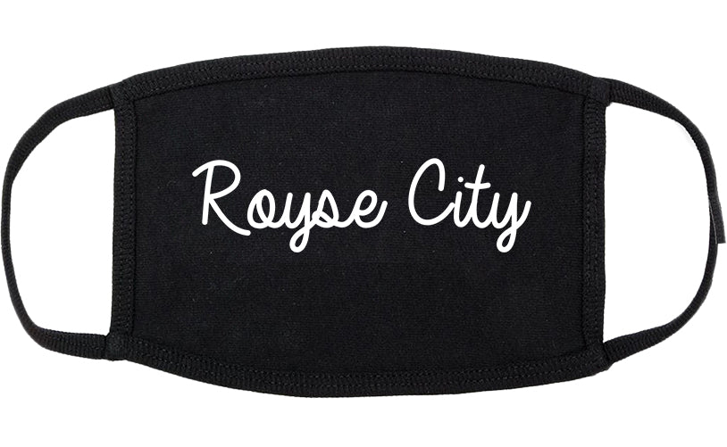 Royse City Texas TX Script Cotton Face Mask Black