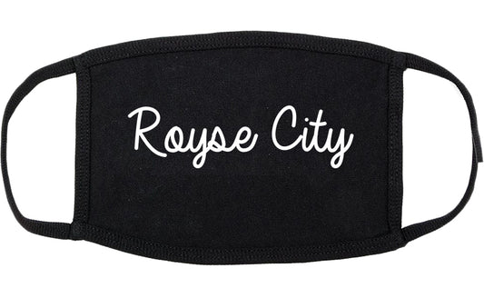 Royse City Texas TX Script Cotton Face Mask Black