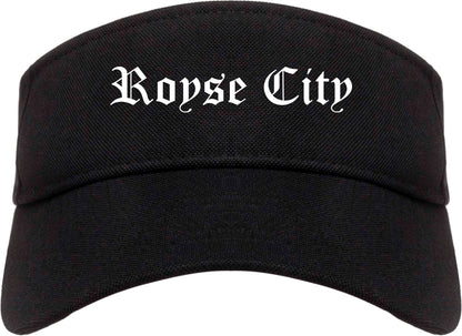 Royse City Texas TX Old English Mens Visor Cap Hat Black