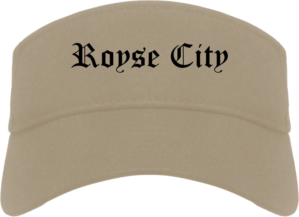 Royse City Texas TX Old English Mens Visor Cap Hat Khaki