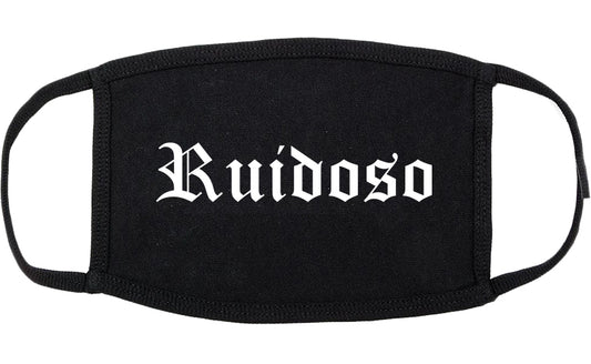 Ruidoso New Mexico NM Old English Cotton Face Mask Black