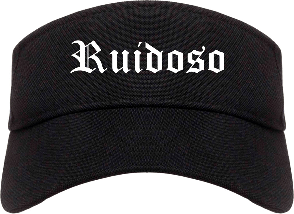Ruidoso New Mexico NM Old English Mens Visor Cap Hat Black