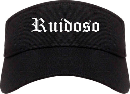 Ruidoso New Mexico NM Old English Mens Visor Cap Hat Black
