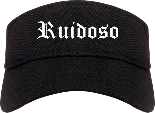 Ruidoso New Mexico NM Old English Mens Visor Cap Hat Black