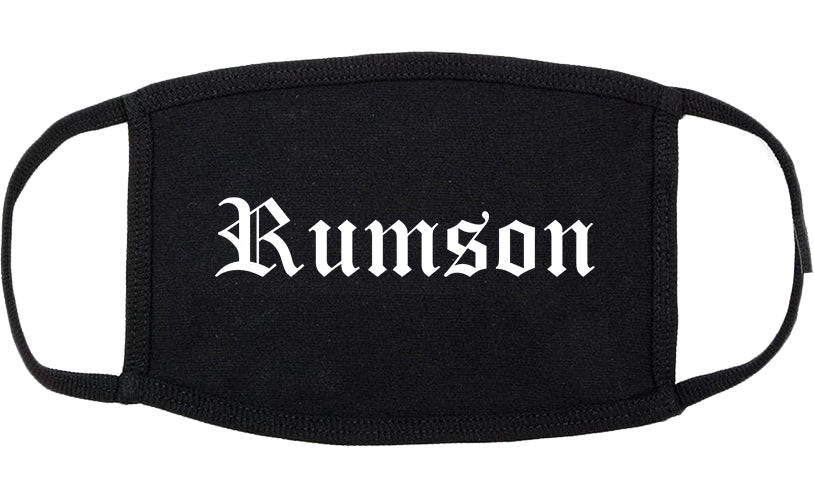Rumson New Jersey NJ Old English Cotton Face Mask Black