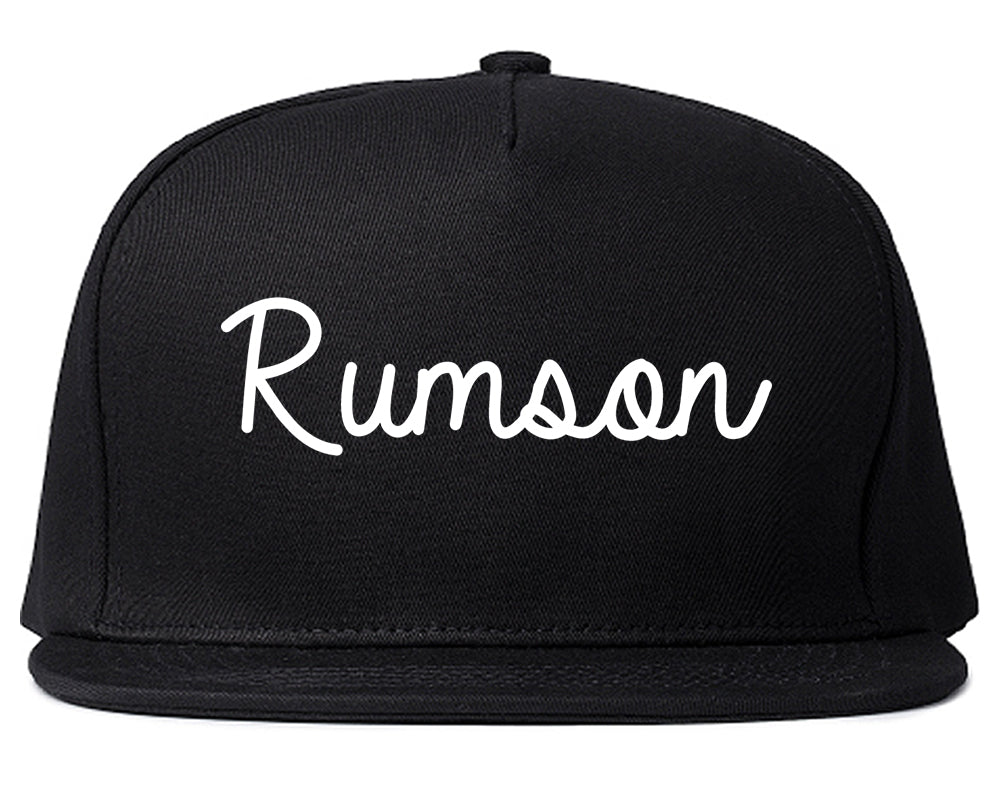 Rumson New Jersey NJ Script Mens Snapback Hat Black