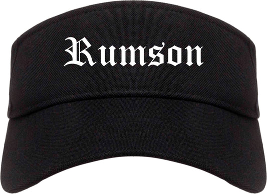 Rumson New Jersey NJ Old English Mens Visor Cap Hat Black